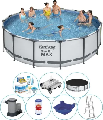 Zdjęcie produktu dla Basen wraz z akcesoriami - Bestway Steel Pro MAX 488x122 cm okrągły