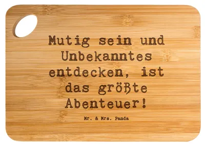 Produktbild von Mr. & Mrs. Panda Schneidebrett Spruch Unbekannte Orte erkunden - Transparent - Geschenk, Zuversicht, Vertrauem, neue Erfahrungen, schneidbrett, Trost, Überraschung, Brett