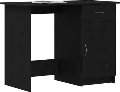Produktbild von vidaXL Schreibtisch mit Speicher Schwarz Eichen-Optik 100 x 50 x 76 cm