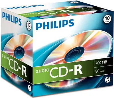 Produktbild von Philips CD-Rohlinge, 80Min, 700MB, Audio, Speed 40x (10 Disc)