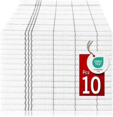 Obrázok produktu pre Sada 10 Utierok, 100% Bavlna, 50x70 cm, Čierna, Oeko-Tex , Prateľné do 90 °C