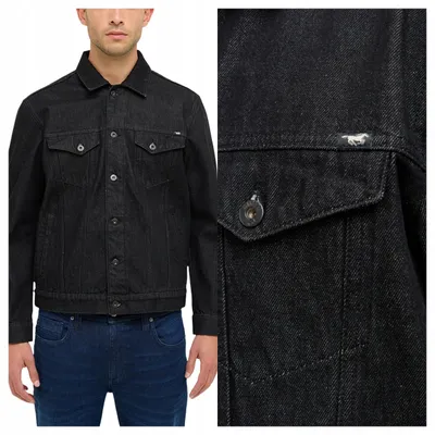 Produktbild von Mustang | Herren Dallas Jeansjacke schwarz Denim Baumwolle Casual Größe XXL