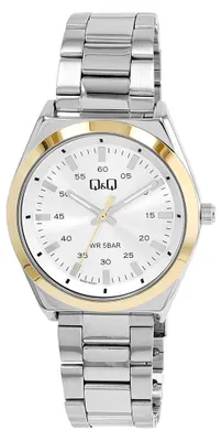 Produktbild von Q&Q Herrenuhr Edelstahl 40 mm Gehäusedurchmesser 5 ATM Quarzuhrwerk Luminisierende Zeiger