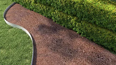 Produktbild von XMTECH Rasenkante aus Metall verzinkt, Rasenkantenband Beeteinfassung, 15 cm hoch, zur Eingrenzung von Blumenbeeten, Bäumen, Kiesgärten, flexibel, 10 m