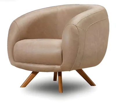 Immagine prodotto di Poltrona moderna in ecopelle marrone dal design elegante