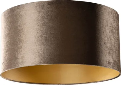 Produktbild von Samtlampenschirm Braun mit Goldener Innenseite 50 50 25