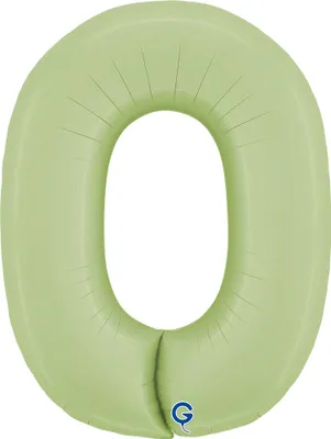 Produktbild von Riesenzahl Folienballon 40"/102cm | Satin Olive Zahl: 0