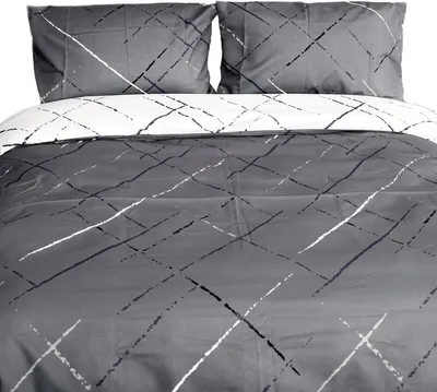 Zdjęcie produktu dla Nowoczesna pościel z zamkiem błyskawicznym we wzorze Reflection, na łóżko pojedyncze i podwójne 240 x 220 cm + 2x 80 x 80 cm