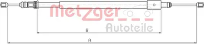 Produktbild von METZGER Handbremsseil Seilzug Feststellbremse für CITROËN XSARA (N1) Hinten Rechts 10.4578