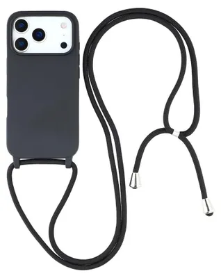 Produktbild von iPhone 17 Pro Hülle - Coverup Silikon Back Cover mit Handykette - Schwarz