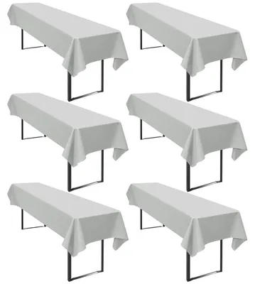 Produktbild von Tischdecke Bierzeltgarnitur 6 Stück 110 x 260 cm Grau Polyester