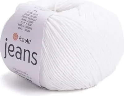 Produktbild von Yarn Art Jeans 01 White Strickgarn