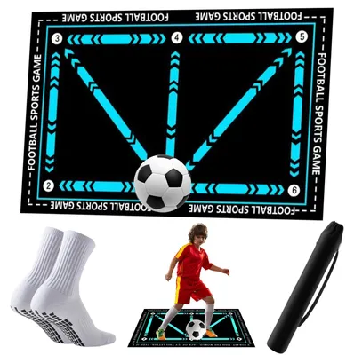 Productafbeelding van Voetbal trainingsmat 90 x 60 cm antislip voor vaardigheden en dribbelcontrole
