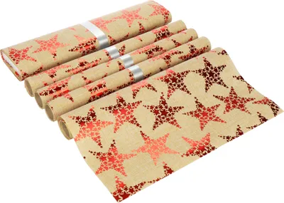 Productafbeelding van com-four® 5-delige tafelservies met tafelkleed en placemats - Tafelband en placemats voor Kerstmis en bruiloften - Onderzetters voor tafeldecoratie