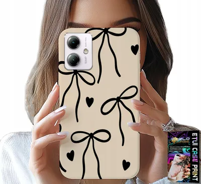 Image de Etui pour Motorola Moto G54 5G - Beige Ribbon Cocards Fashionable Patterns