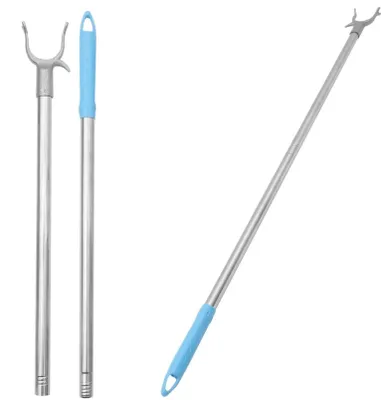 Ausziehbare Kleiderstange Edelstahl mit Haken 95 cm