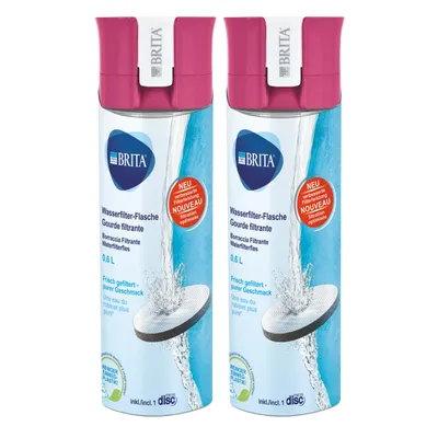 Produktbild von Brita Wasserfilter-Flasche Pink - Wasserflasche, Filterwasser (2er Pack)