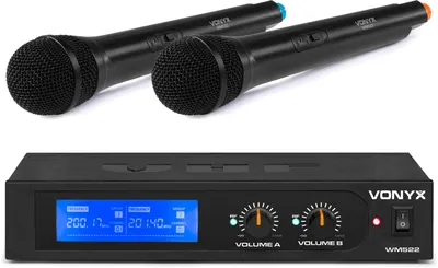 Produktbild von Vonyx WM522, Handmikrofon, Akku, Stationärer Empfänger, 40 - 20000 Hz, 200.175 MHz, 0,2%