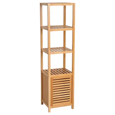 Obrázek produktu pro HOMCOM Koupelnová skříňka s 3 otevřenými přihrádkami do koupelny, přírodní