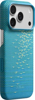 Immagine prodotto di Custodia trasparente PITAKA Edge Case per iPhone 18 Pro / 17 Pro, colore blu trasparente