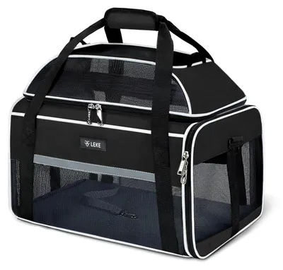 Produktbild von Transportbox Katze Transporttasche Hund - Erweiterbar - Bis 8 kg - Schwarz L