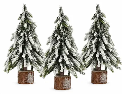 Produktbild von Holz Tannenbaum H 20 cm und H 27 cm Dekotannenbaum kleiner Christbaum - Tischdeko Baum Weihnachten - Weihnachtsbaum klein für Tisch