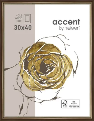 Obrázok produktu pre Drevený rám Ascot 21x29,7 cm tmavohnedozlatý