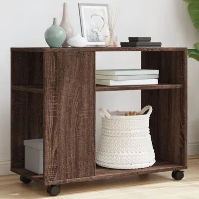 Produktbild von "WINTER SALE"Beistelltisch - modernes Design - Flurtisch/Wohnzimmertisch - mit Rollen Braun Eiche 70x35x60cm Holzwerkstoff NEU820938 - Konsolentische
