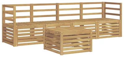 Produktbild von vidaXL Outdoor-Sofagarnitur 5 pcs Weiß Massivholz Akazie
