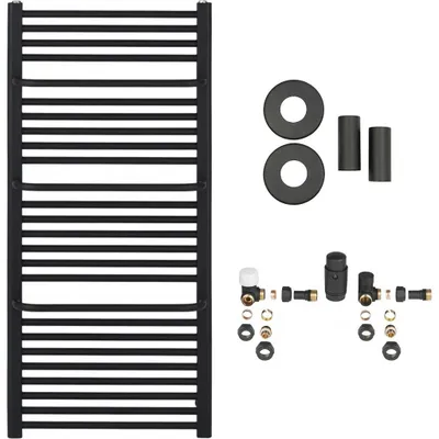 Imagen del producto de Conjunto de radiador para baño Antonio: calefacción central, conexión lateral, 655W, color  mate, dimensiones 1180x550 mm