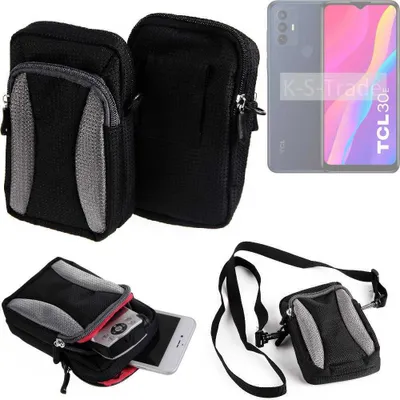 Produktbild von K-S-Trade Holster Schutz Hülle kompatibel mit TCL 30 E Handy Hülle Gürteltasche Umhängetasche mit Zusatzfach schwarz