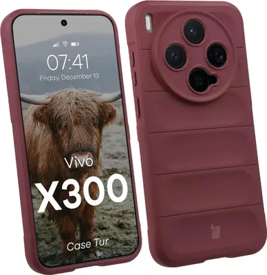 Produktbild von Robuste Handyhülle für Vivo X300, Bizon Case Tur, Burgunderrot