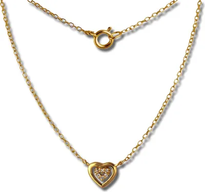 Produktbild von SilberDream Halskette 45cm 925 Silber vergoldet Echt Herz silber gold SDK8009Y