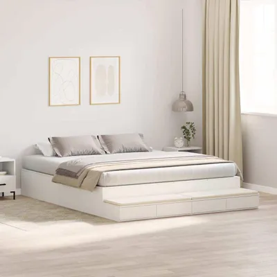 Zdjęcie produktu dla Maison Exclusive - Rama łóżka z miejscem na przechowywanie z szufladą Biały 200 cm