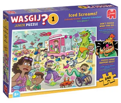 Produktbild von Wasgij Junior 1 - Eiskalter Schrecken! (Puzzle 240 Teile)