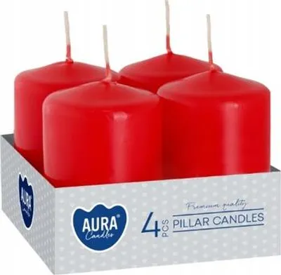 Obrázok produktu pre Červená stolová sviečka, sada 6 ks