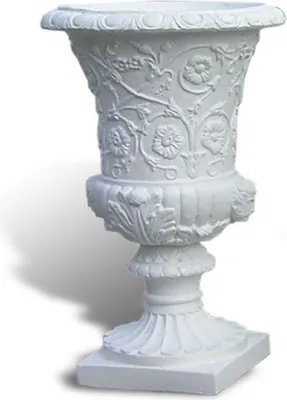 Produktbild von Casa Padrino Luxus Barock Blumentopf Weiß Ø 49 x H. 78 cm - Handgefertigter Barockstil Pflanzentopf aus hochwertigem Carrara Marmorkies - Barock Garten Deko - Luxus Qualität -  Italy