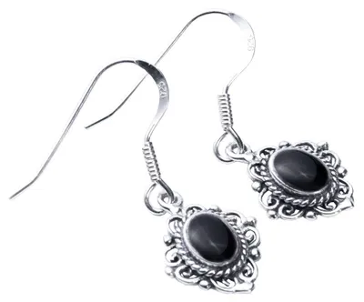 Produktbild von Ohrhänger, Ohrringe mit Onyxstein Schmuck 925er Silber