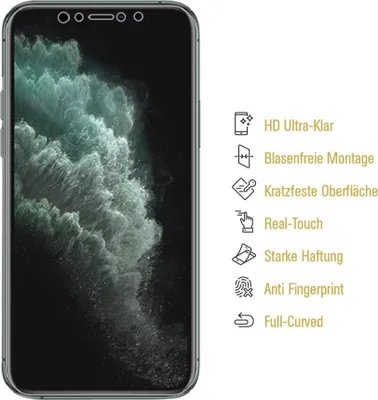 Produktbild von 3x Panzerfolie für iPhone X ANTI-SCHOCK FULL COVER Displayschutzfolie HD KLAR