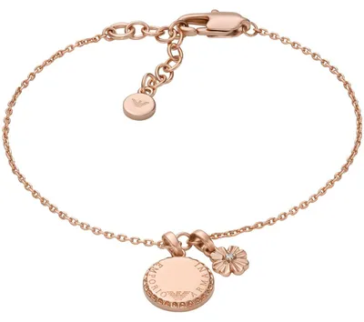 Produktbild von Emporio Armani EGS3278221 Damen Armband EAGLE LOGO Messing Rose Weiß 19 cm