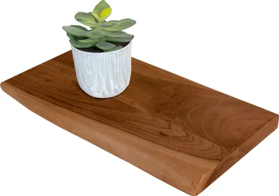 Produktbild von Steckboard mit Baumkante Wandregal Akazie massiv nussbaum lackiert 50 x 20 Amanda