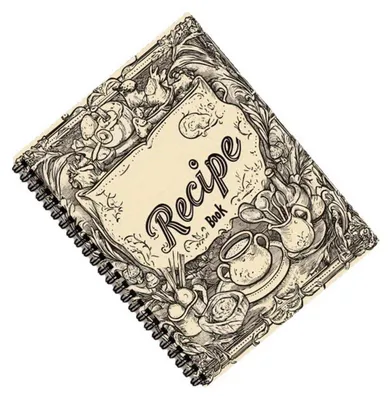 Produktbild von A5 Rezeptbuch zum Selberschreiben Ringbuch mit 100 Seiten, Vintage Spiralbindung Notizbuch inkl. Umrechnungstabellen & Register