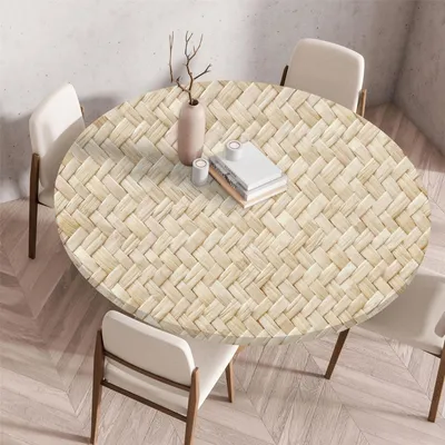 Immagine prodotto di Tovaglia rotonda, diametro 60 cm, in tessuto elasticizzato, lavabile, antiscivolo, in poliestere