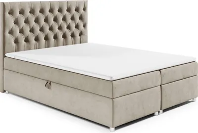 Produktbild von Best for Home Boxspringbett mit Bettkasten Trinity K-14 Bonellfederkern inkl. Topper-200x200-Beige