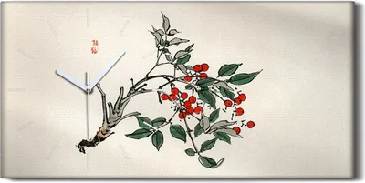 Produktbild von Wanduhr Uhr Wandbild Leinwand Geräuschlos 60x30 Malerei Asiatische Blumen - weiße Hände