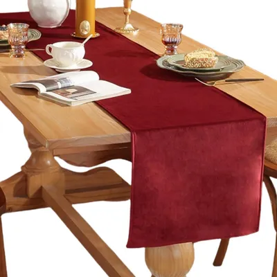 Obrázok produktu pre Umývateľné obrusy na stôl, rozmery 33 x 160 cm, farba: burgundská