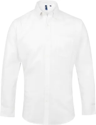 Produktbild von Premier Signature Herren Oxford-Hemd / Arbeitshemd, langärmlig RW2816 (Kragenweite 42) (Weiß)