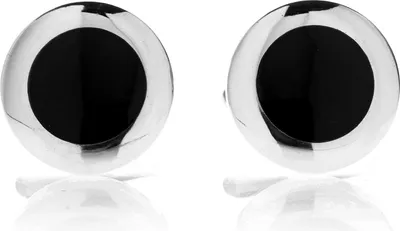 Immagine prodotto di Gemelli da uomo in acciaio inossidabile 316L - Rivestimento nero lucido - CLH002 - Diametro 18mm