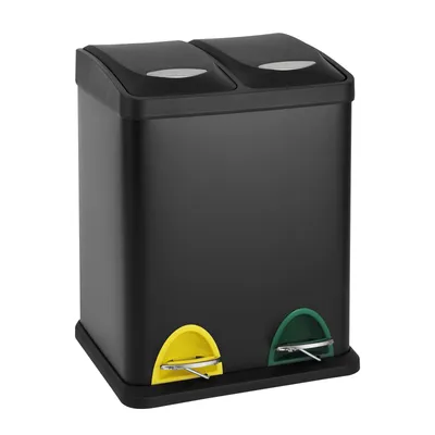 Produktbild von SVITA TC2X8 16 Liter Abfalleimer Mülleimer Mülltrennung 2x8L Schwarz