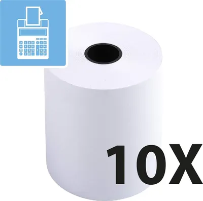 Produktbild von Exacompta Additionsrolle für Rechenmaschinen, 57 mm x 20 m, Ø 50 mm, 1-lagig, weiß, 1 Stange à 10 Rollen